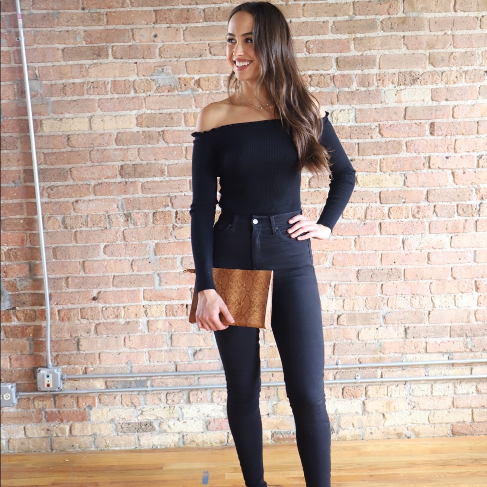 NWT Off Shoulder Knit Bodysuit - Picture 1 of 5